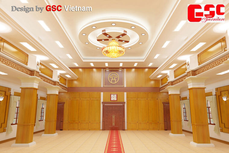 Bản thiết kế 3D cho Dự án thiết kế hội trường Quận Tây Hồ