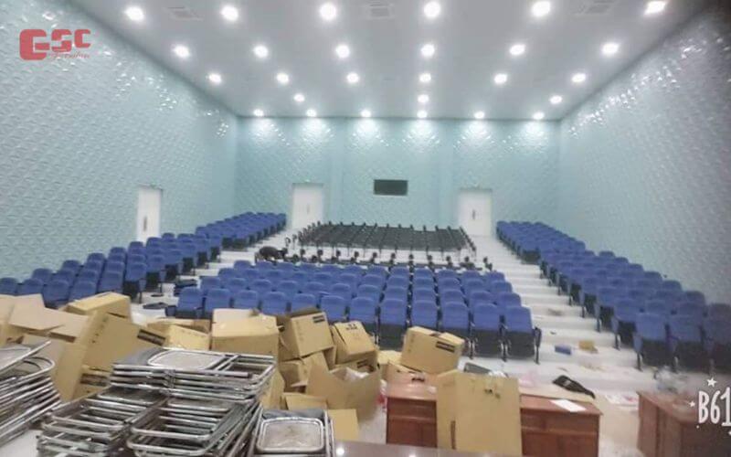 Quá trình thi công hội trường tổng