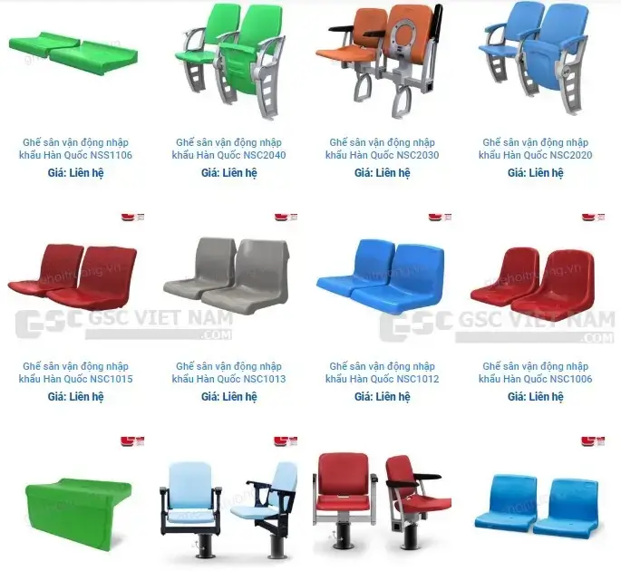 Ghế sân vận động nhập khẩu có nhiều mẫu mã đa dạng