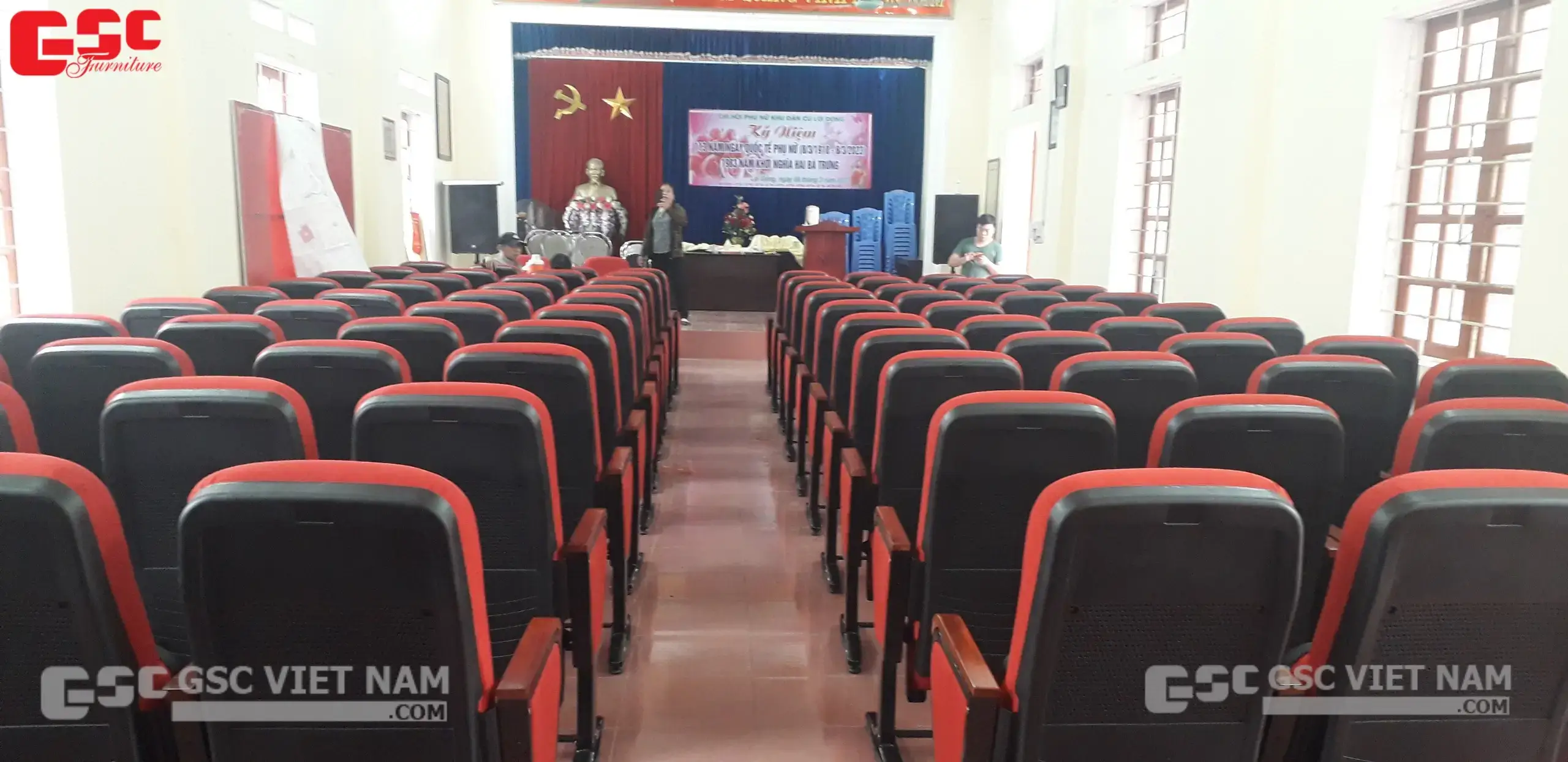 Hình ảnh thi công Dự án hội trường tại Nhà văn hóa KDC Lôi Động - Hải Dương