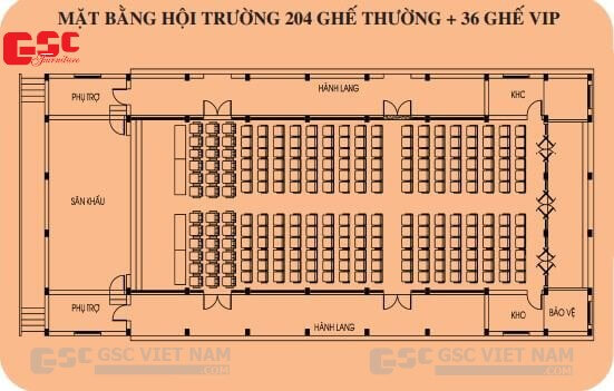 Mẫu bản vẽ thiết kế hội trường Trường Cao đẳng Kinh tế – Kỹ thuật Thương Mại