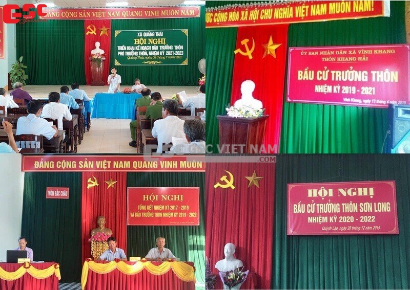 Trang trí hội nghị bầu trưởng thôn