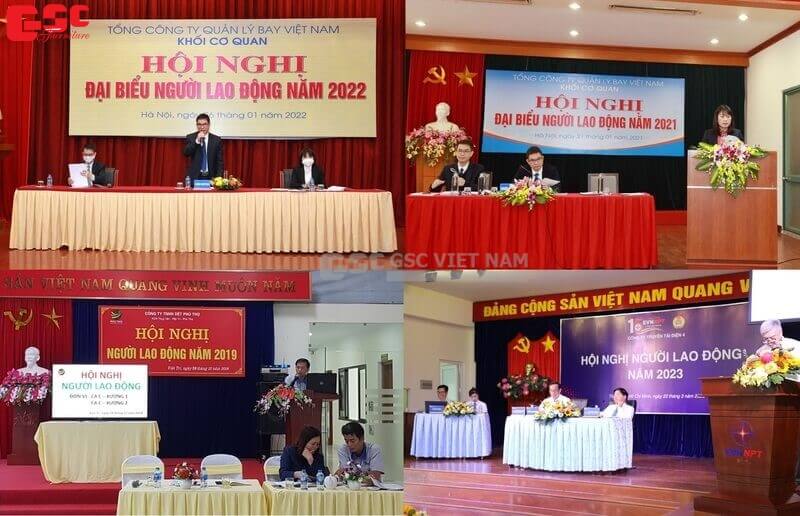 Trang trí hội nghị người lao động