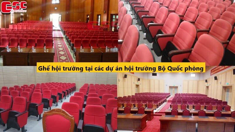 Ghế hội trường tại các hội trường Bộ Quốc phòng