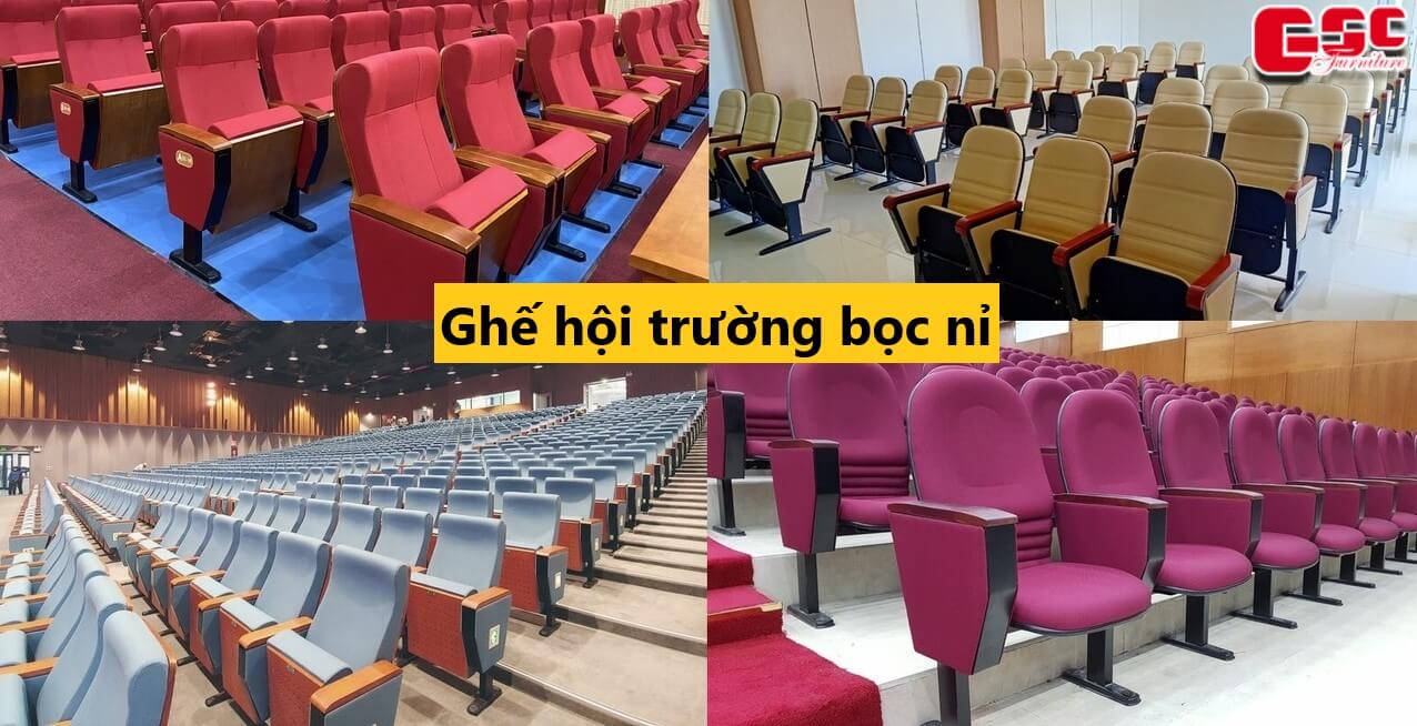 Ghế hội trường bọc nỉ khung thép