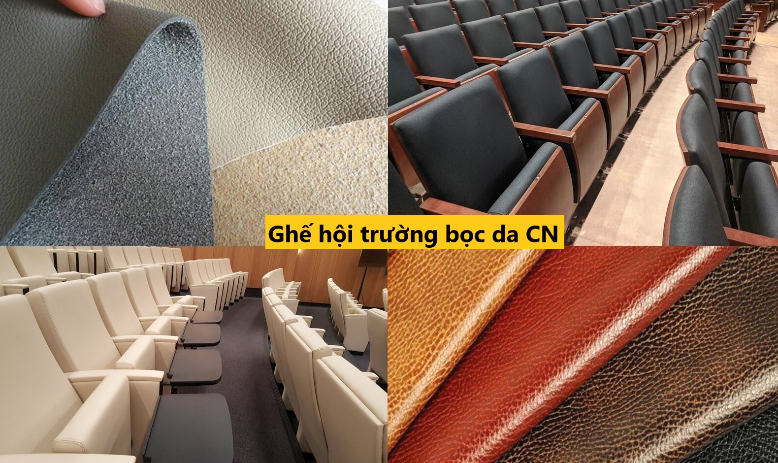 Ghế hội trường bọc da công nghiệp