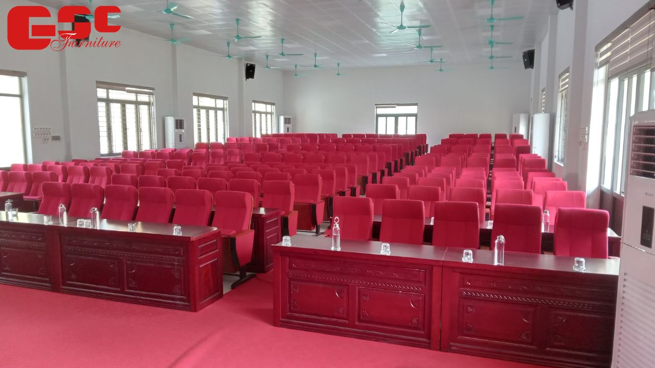 Bố trí bàn ghế hội trường khoa học, tối ưu diện tích