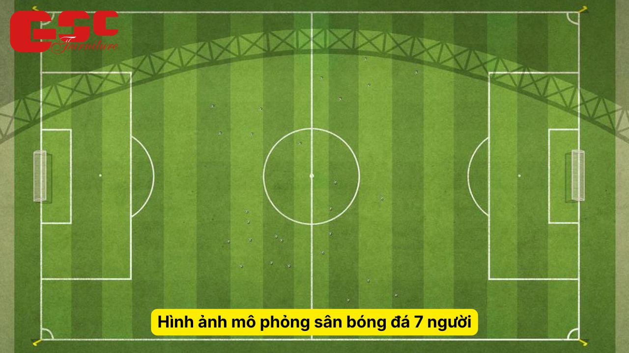 Bản vẽ sân bóng đá 7 người 3D